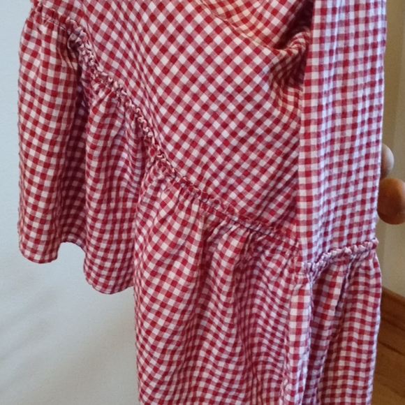 Zara gingham off the shoulder ruffle dress size xs - Picture 3 of 5